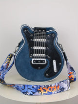 2025 Niche Guitar Shaped Y2K Style Bag, Novelty Crossbody Bag, Rivets Decor Trendy Shoulder Bag - Tophatter Daily Deals