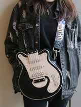 2025 Niche Guitar Shaped Y2K Style Bag, Novelty Crossbody Bag, Rivets Decor Trendy Shoulder Bag - Tophatter Daily Deals