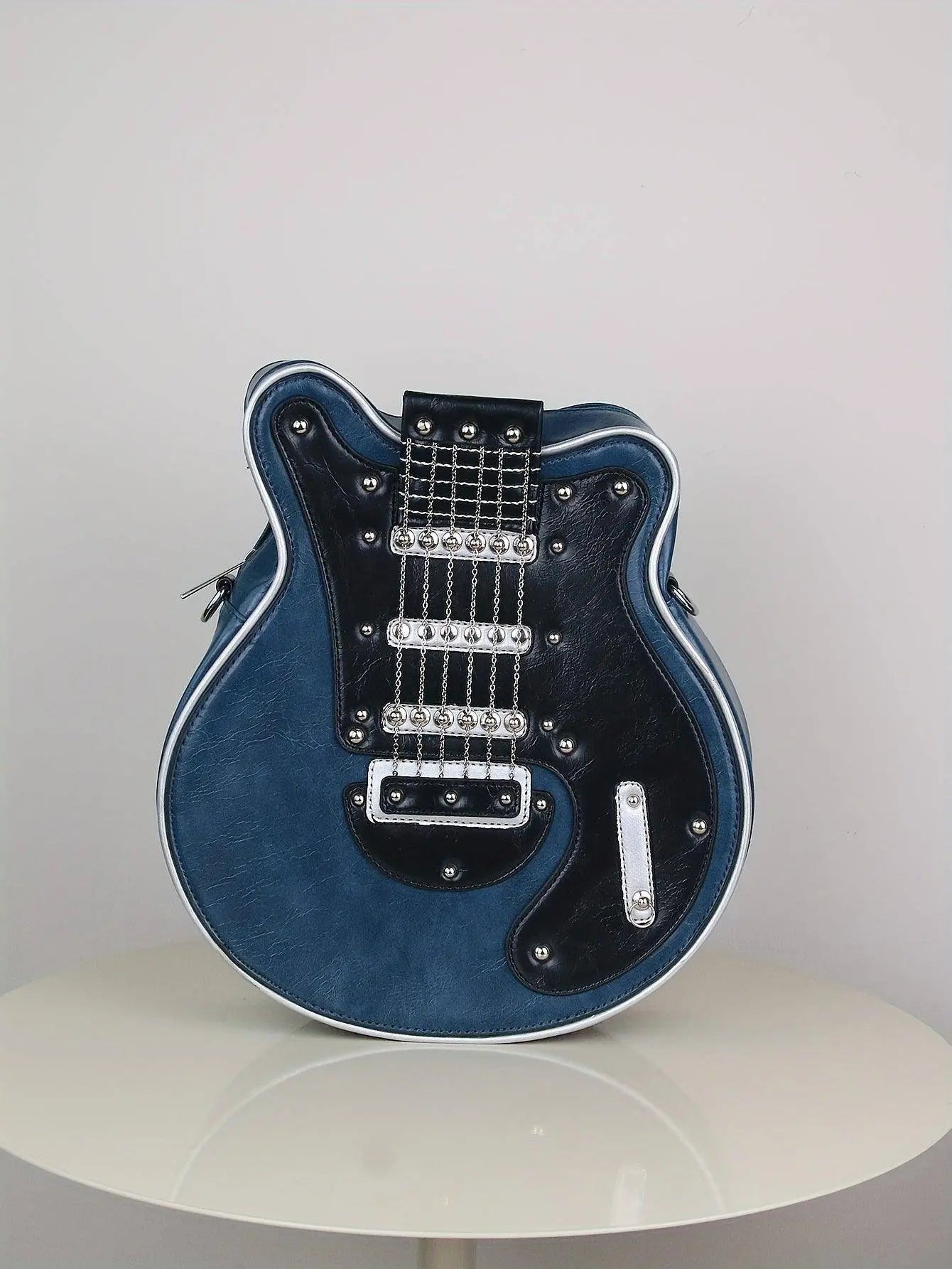 2025 Niche Guitar Shaped Y2K Style Bag, Novelty Crossbody Bag, Rivets Decor Trendy Shoulder Bag - Tophatter Daily Deals