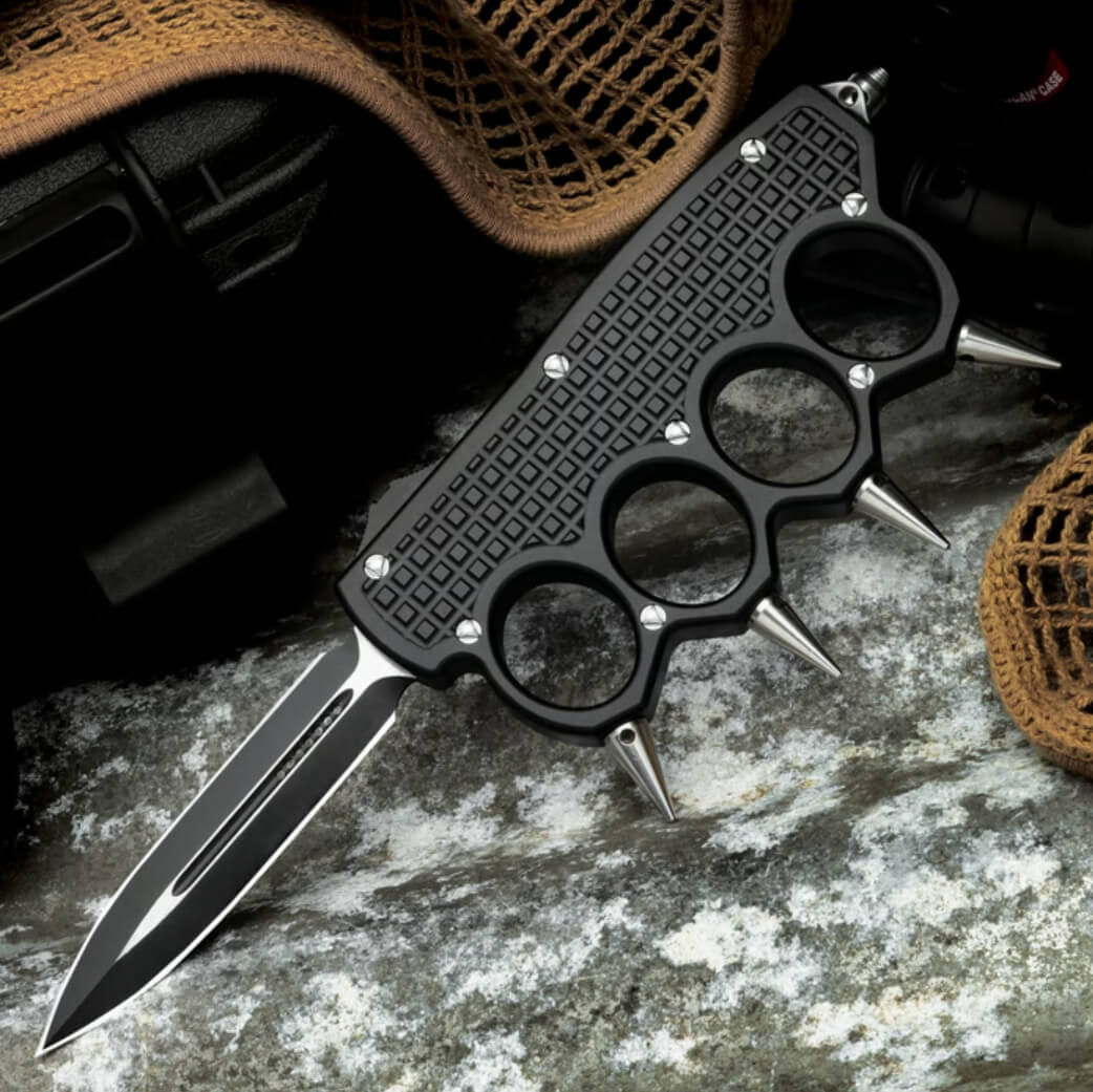 MT Knuckle OT* MACHINED KNUCKLE TRENCH Knife-GS08 Black Pocket Knives - Tophatter Daily Deals