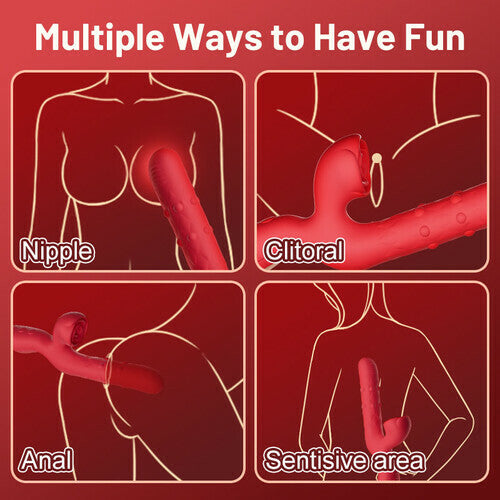 Acmejoy - 7 Thrusting Wiggling Rose Stimulator Vibrator Vibrators - Tophatter Daily Deals