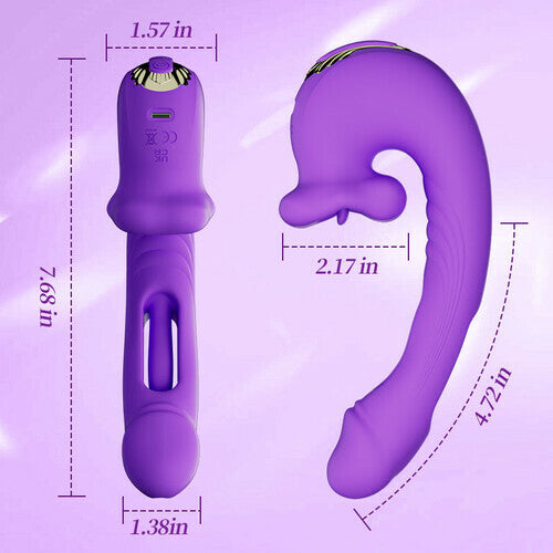 Acmejoy - Upgraded Mouth-Shaped 3 In 1 Flapping & Biting & Toungue Vibrator Vibrators - Tophatter Daily Deals