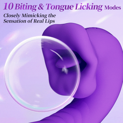 Acmejoy - Upgraded Mouth-Shaped 3 In 1 Flapping & Biting & Toungue Vibrator Vibrators - Tophatter Daily Deals