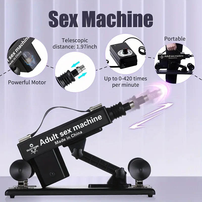 Ultimate Pleasure with Top-Rated Sex Machine 7 Accessories Automatic Thrust Anal Love Dildos - Tophatter Daily Deals