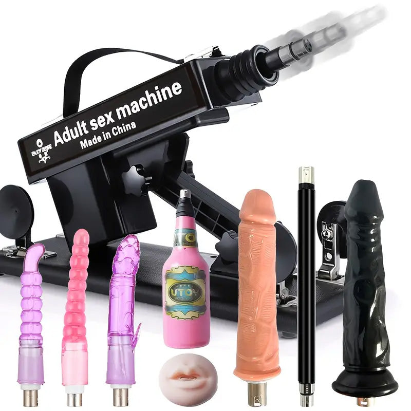 Ultimate Pleasure with Top-Rated Sex Machine 7 Accessories Automatic Thrust Anal Love SET（7 Accessories） Dildos - Tophatter Daily Deals