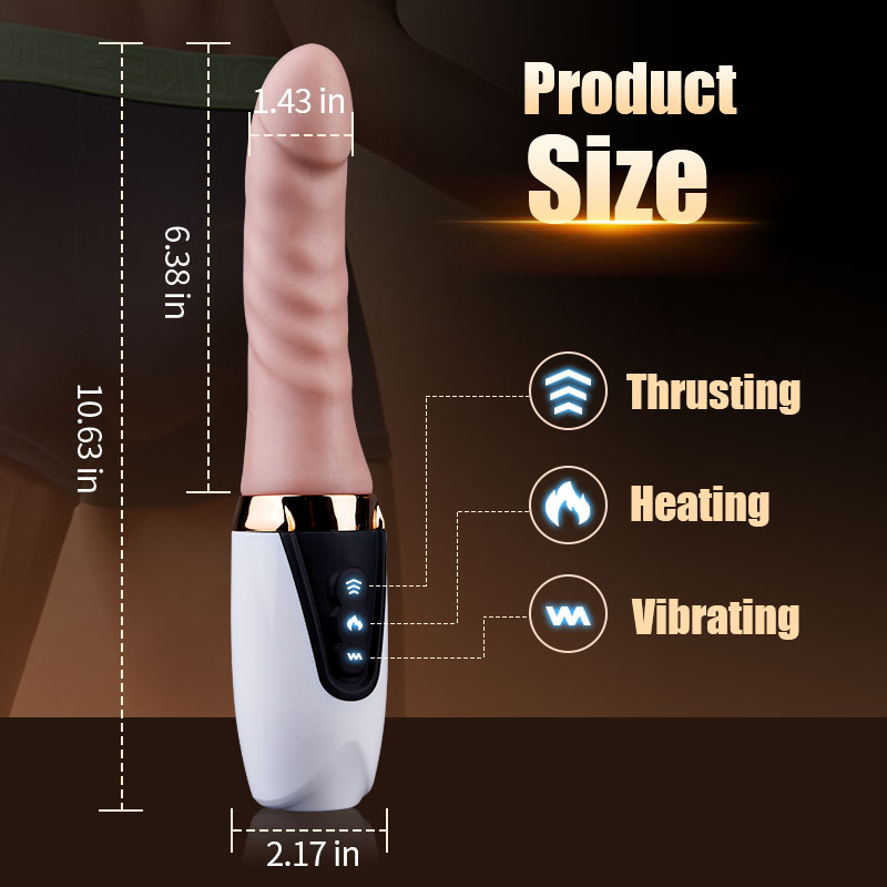Sex Machine 6.38 IN Thrusting Dildo Vibrator with Heating Dildos - Tophatter Daily Deals
