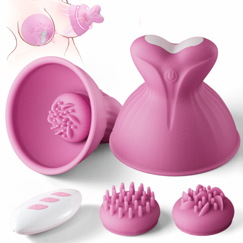 Acmejoy - 7 Vibrating & Rotation Nipple Toys with Replaceable Message Head Pink Vibrators - Tophatter Daily Deals