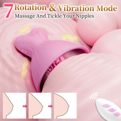 Acmejoy - 7 Vibrating & Rotation Nipple Toys with Replaceable Message Head Vibrators - Tophatter Daily Deals