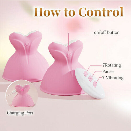 Acmejoy - 7 Vibrating & Rotation Nipple Toys with Replaceable Message Head Vibrators - Tophatter Daily Deals