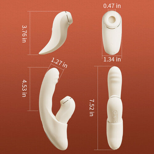 Acmejoy - 4 IN 1 APP Control Thrusting Sucking Heating G-spot Vibrators Detachable Stimulator Vibrators - Tophatter Daily Deals