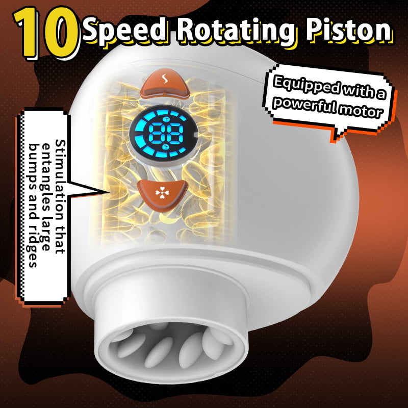 Acmejoy - Electric Male Masturbator with Rotating Piston, Glans Vibration & Testicle Massage Masturbation Cup - Tophatter Daily Deals