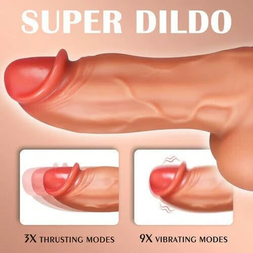Acmejoy- Thick 2.6IN Diameter Vibrating & Thrusting Modes Lifelike Dildo Vibrator Sex Toys Dildos - Tophatter Daily Deals