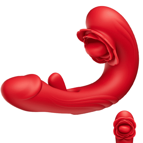 Acmejoy- Rose Rotation Tongue Licking Flapping Vibrator Vibrators - Tophatter Daily Deals