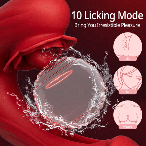 Acmejoy- Rose Rotation Tongue Licking Flapping Vibrator Vibrators - Tophatter Daily Deals
