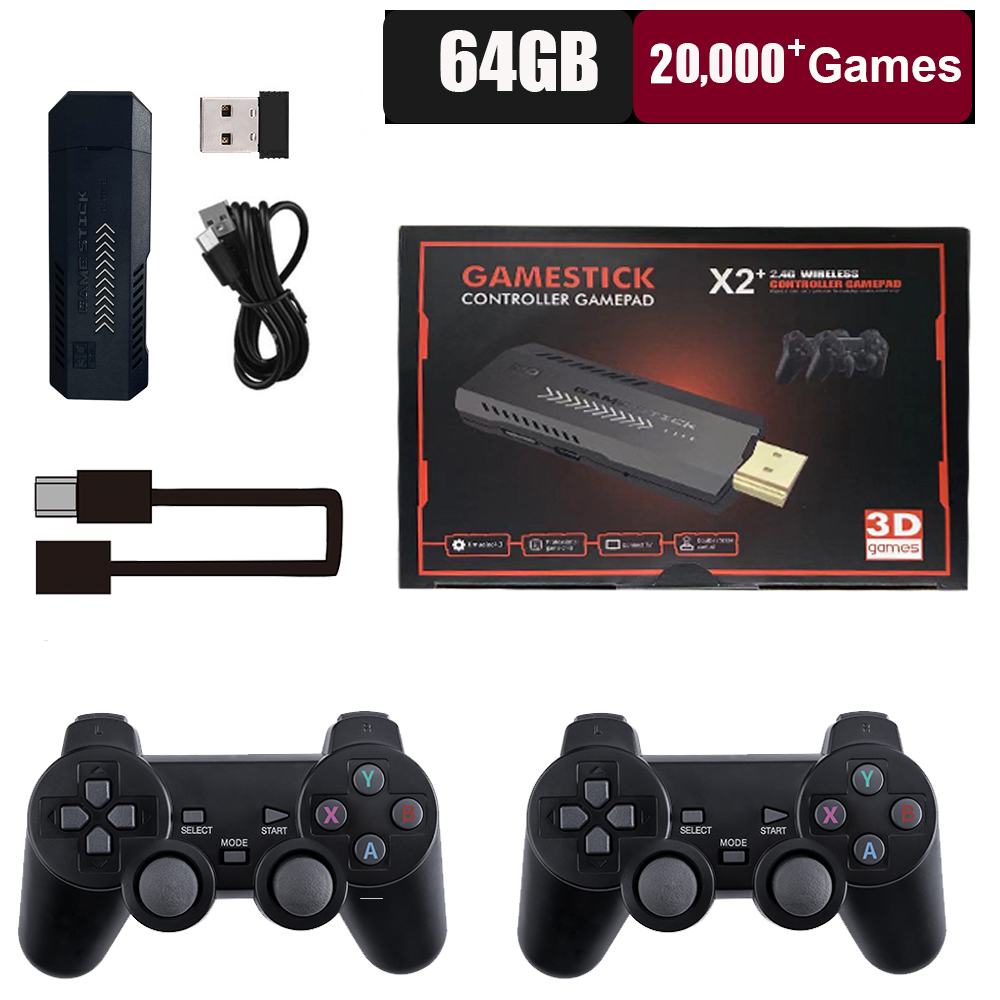 Retro 4K HDMI Game Stick – 30K+ Games with 2 Wireless Controllers Video Games & Consoles - Tophatter Daily Deals