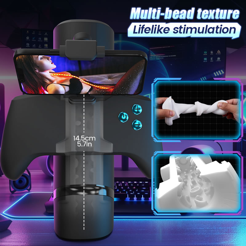 Turbo - Thrust 10-Mode Stroker – Interactive Gamepad Design with Adjustable Phone Stand Masturbation Cup - Tophatter Daily Deals
