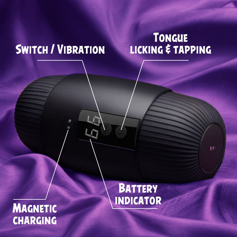 Selena - 8 Slap Tongue-Lick Male Masturbation with 2 Motors Vibration Massage Stroker Masturbation Cup - Tophatter Daily Deals