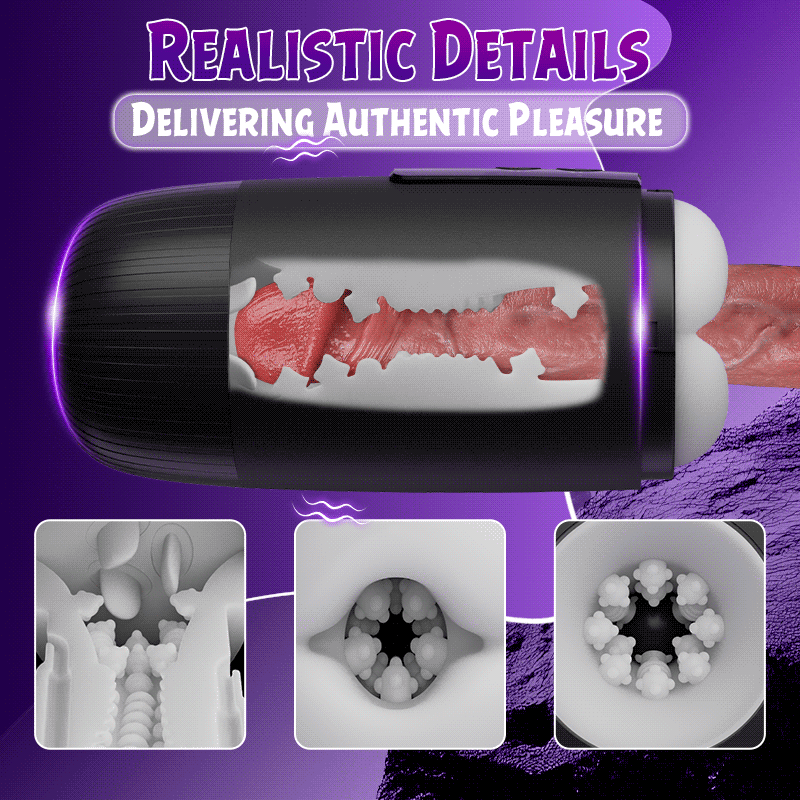 Selena - 8 Slap Tongue-Lick Male Masturbation with 2 Motors Vibration Massage Stroker Masturbation Cup - Tophatter Daily Deals