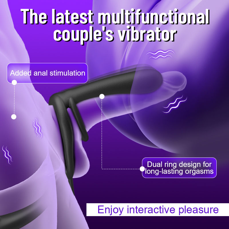 Double Penetration Double Vibration Couple Vibrator with Locking Sperm Ring Anal Toys - Tophatter Daily Deals