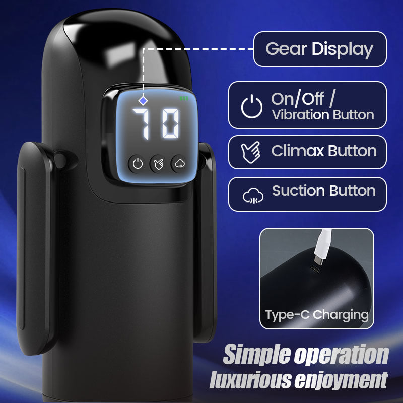 Phantom - 7 Suctions 7 Vibrations Dual Handles Large Granule Channel Texture Male Masturbator Masturbation Cup - Tophatter Daily Deals