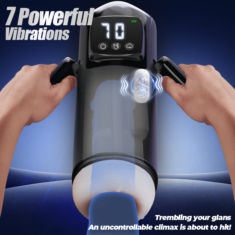 Phantom - 7 Suctions 7 Vibrations Dual Handles Large Granule Channel Texture Male Masturbator Masturbation Cup - Tophatter Daily Deals