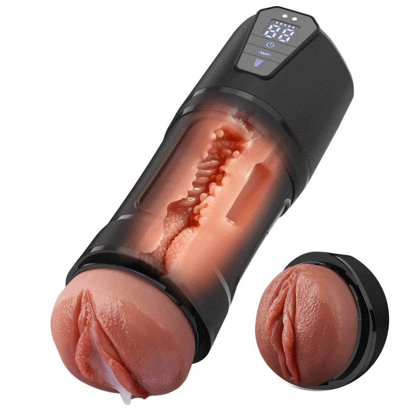 Challenger - 10 Vibrations, 5 Suctions, Ultra-Realistic Vagina, Simulated Masturbator Black - Tophatter Daily Deals