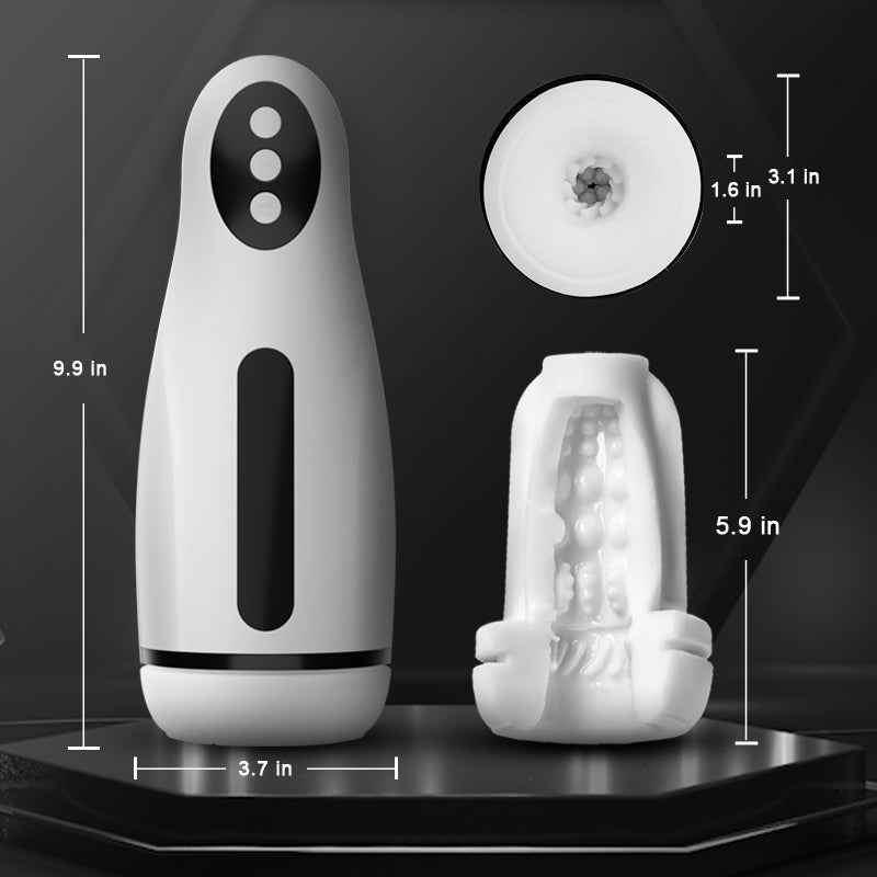 3-in-1 Heated Automatic Suction Vibrating Male Masturbator Cup with Realistic Oral Feel Masturbation Cup - Tophatter Daily Deals