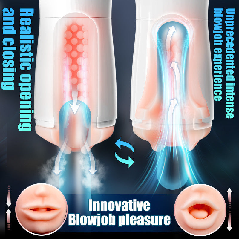 7-Mode Vibrating Automatic Male Masturbator Cup with Realistic Lip Entrance & Textured Tunnel Masturbation Cup - Tophatter Daily Deals