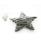 Snow Topped Hanging Christmas Star Light | Snow Star Decoration With 20 LED Lights Battery Operated | Christmas Window Lights - 30cm Ornament - Tophatter Daily Deals