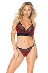 Coquette - 20307 - Bra & Panty Set - Red/Black - OS Lingerie - Tophatter Daily Deals