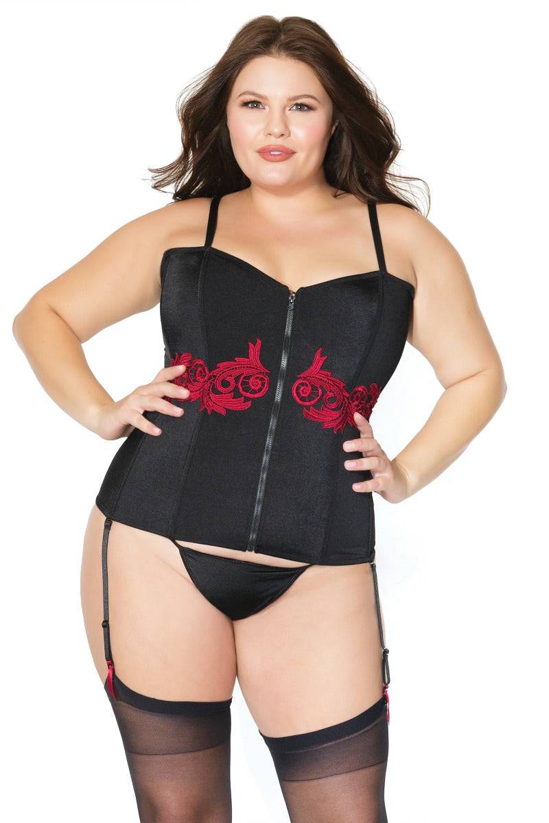 Coquette - 20309 - Corset - Black/Red Black Lingerie - Tophatter Daily Deals