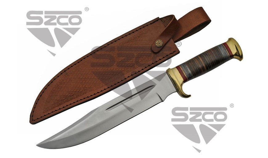 17" BIG BAD BOWIE, LEATHER STACKED HANDLE - Tophatter Daily Deals