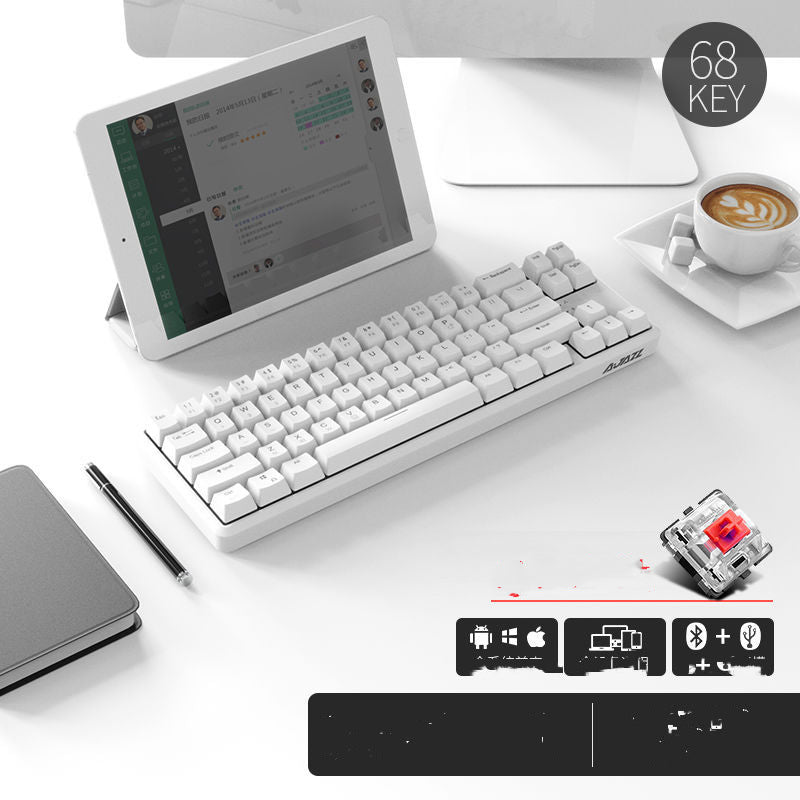 Blackmail k870t wireless Bluetooth wired dual mode mechanical keyboard 87 key RGB office game mobile phone tablet 7B 0 - Tophatter Daily Deals