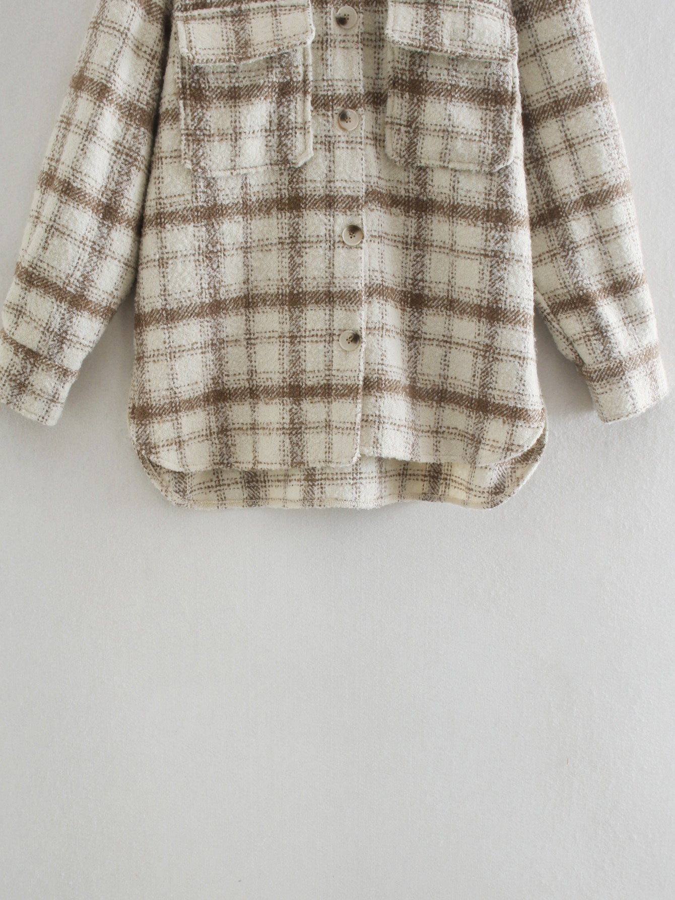 Oversized Womens Long Coat - Shirt Style, Tweed, For City 3D Changing Face Moving Picture Frame - Tophatter Daily Deals