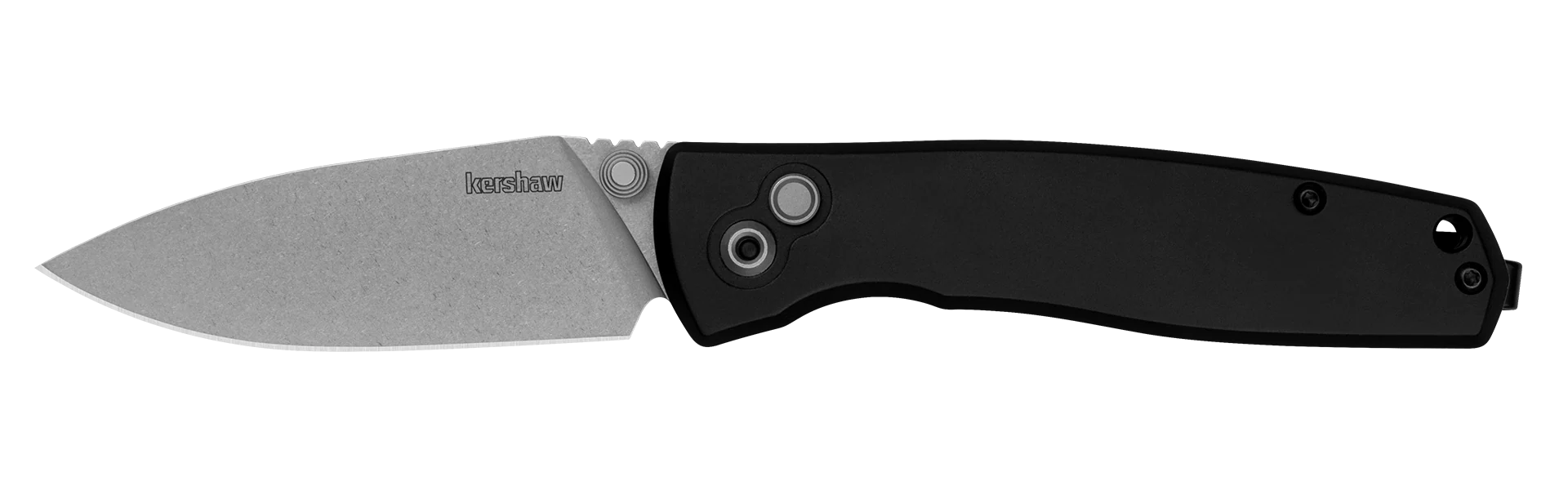Kershaw Kindred - Button Lock - KVT Ball Bearings - D2 Steel - Black Aluminum Handle - 2053 Knives - Tophatter Daily Deals