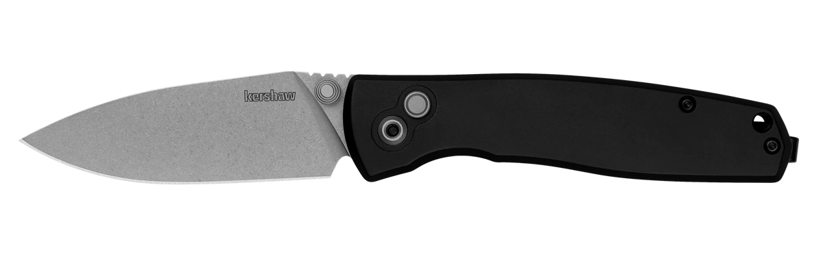 Kershaw Kindred - Button Lock - KVT Ball Bearings - D2 Steel - Black Aluminum Handle - 2053 Knives - Tophatter Daily Deals