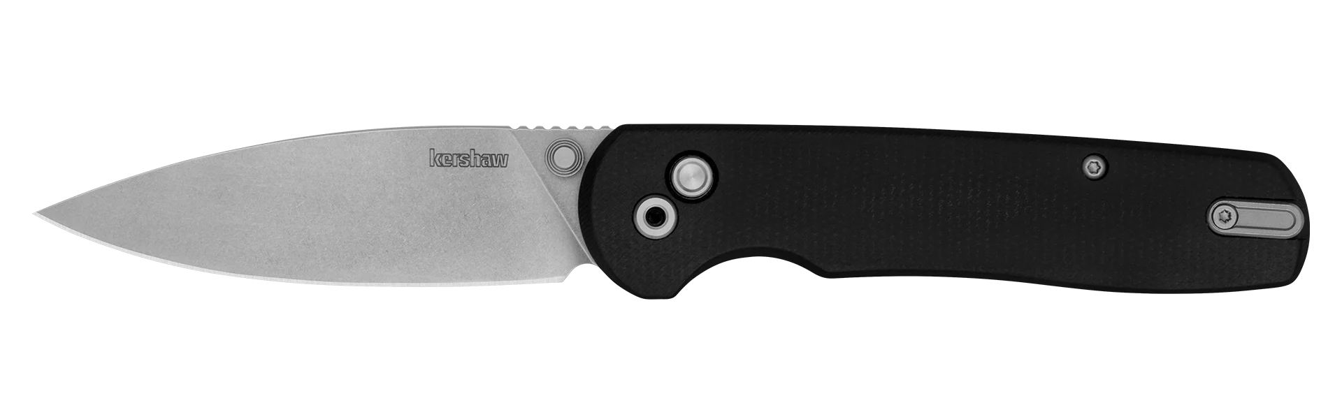 Kershaw Remnant- Button Lock - KVT Ball Bearings - D2 Steel - Black Linen Micarta Handle - 2054 Knives - Tophatter Daily Deals