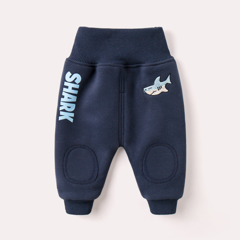 Baby winter plus velvet big PP pants Blue 0 - Tophatter Daily Deals