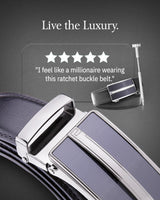 Microfiber Leather Ratchet Belt – No Holes, Custom Fit, 1.3" Strap Belts & Ties - Tophatter Daily Deals