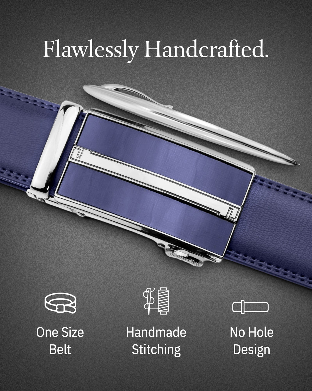 Microfiber Leather Ratchet Belt – No Holes, Custom Fit, 1.3" Strap Belts & Ties - Tophatter Daily Deals