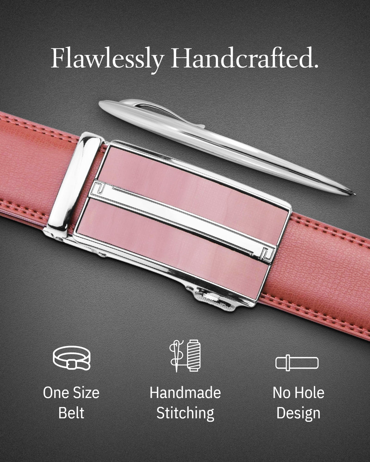 Microfiber Leather Ratchet Belt – No Holes, Custom Fit, 1.3" Strap Belts & Ties - Tophatter Daily Deals