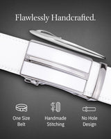 Microfiber Leather Ratchet Belt – No Holes, Custom Fit, 1.3" Strap Belts & Ties - Tophatter Daily Deals