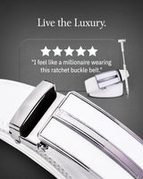 Microfiber Leather Ratchet Belt – No Holes, Custom Fit, 1.3" Strap Belts & Ties - Tophatter Daily Deals