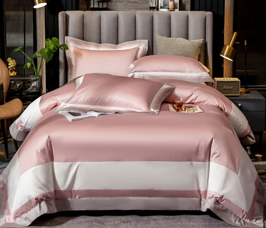 100 cotton 100 sheets quilt cover simple hotel bedding Pink bean paste 0 - Tophatter Daily Deals