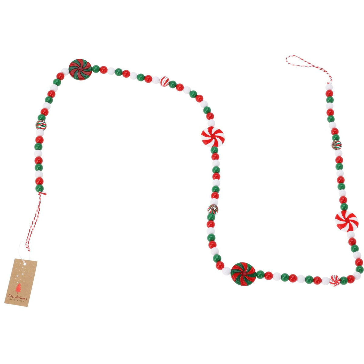 Candy Garland Christmas Decoration | Sweetie Candy Cane Ornament - 140cm Garland - Tophatter Daily Deals