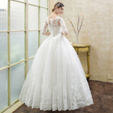 Bride's long-sleeved forest lace tail wedding dress 0 - Tophatter Daily Deals