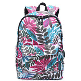 Backpack Female Backpack Computer Rechargeable Schoolbag Red 16 inches 0 - Tophatter Daily Deals