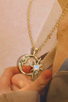 Copper 14K Gold-Plated Moon & Star Shape Pendant Necklace Necklaces - Tophatter Daily Deals