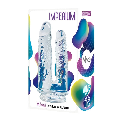 Alive Imperium Jelly Dildo 5" & 4" Transparent Hypoallergenic Waterproof Double Penetration > Dildos > Other Dildos - Tophatter Daily Deals