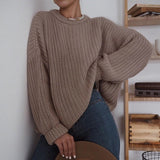 Oversized Women’s Sweater - Boxy Ribbed Knit, Weekend Brown 3D Changing Face Moving Picture Frame - Tophatter Daily Deals